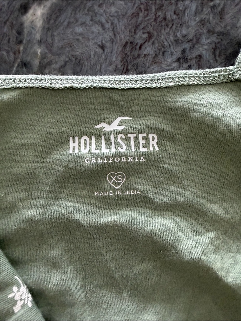Hollister Olive Green Floral Lace-Trim Cami - Picture 3 of 3